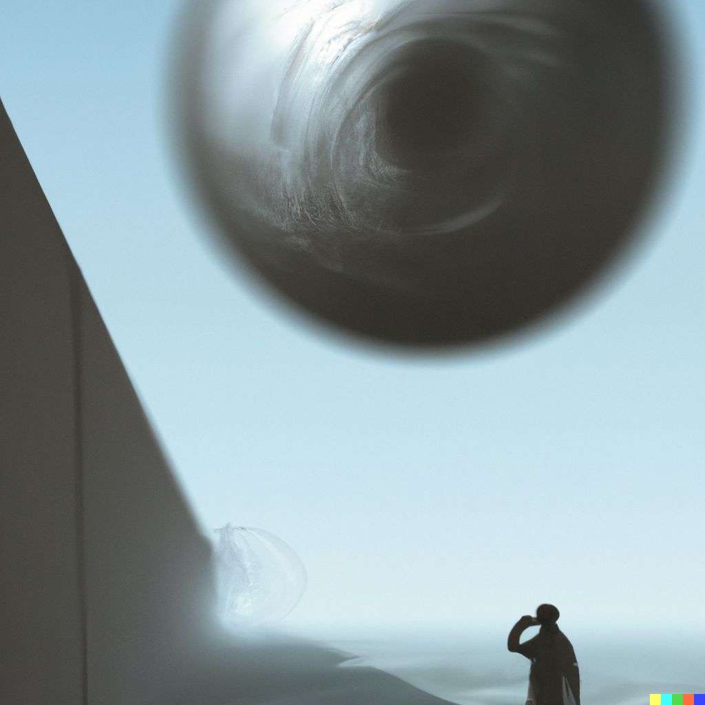 the discovery of gravity, digital art, dystopia